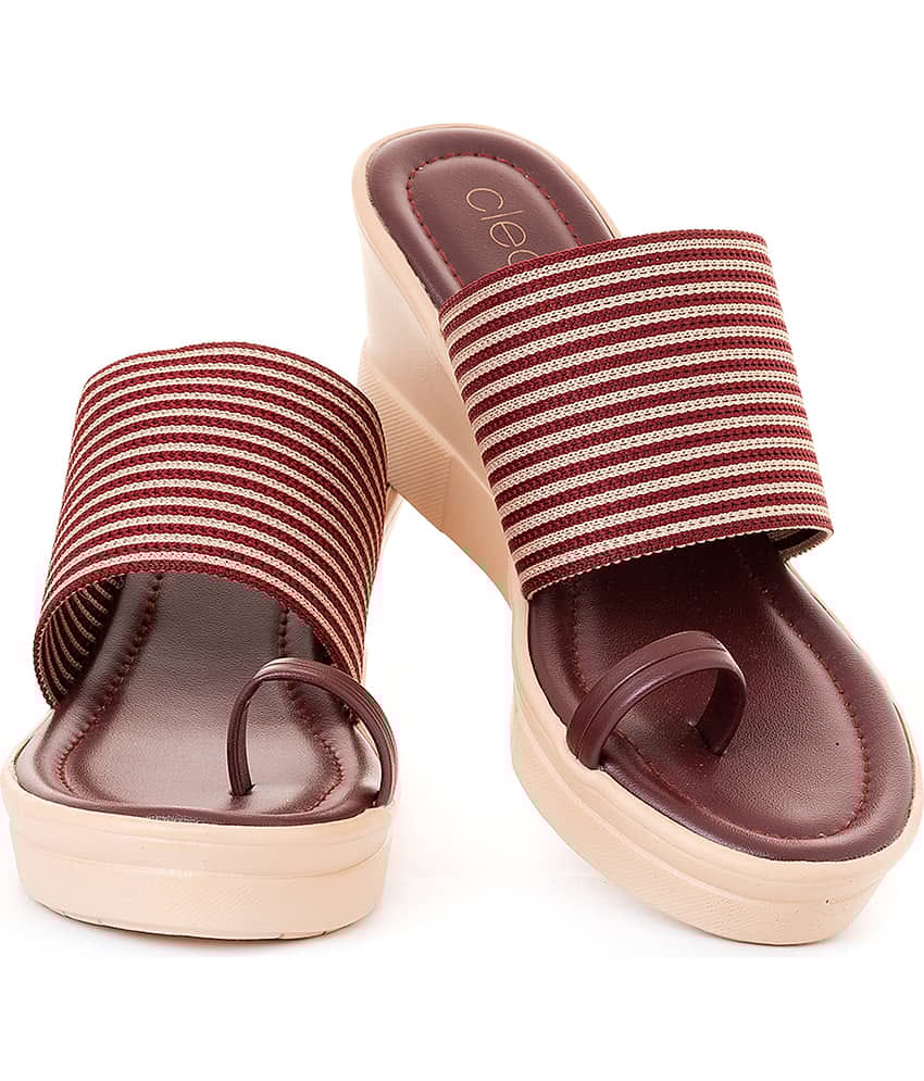 Khadim's - Maroon Women's Slip On Heels