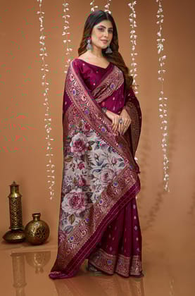 Woven Design Zari Art Silk Handloom Banarasi Saree