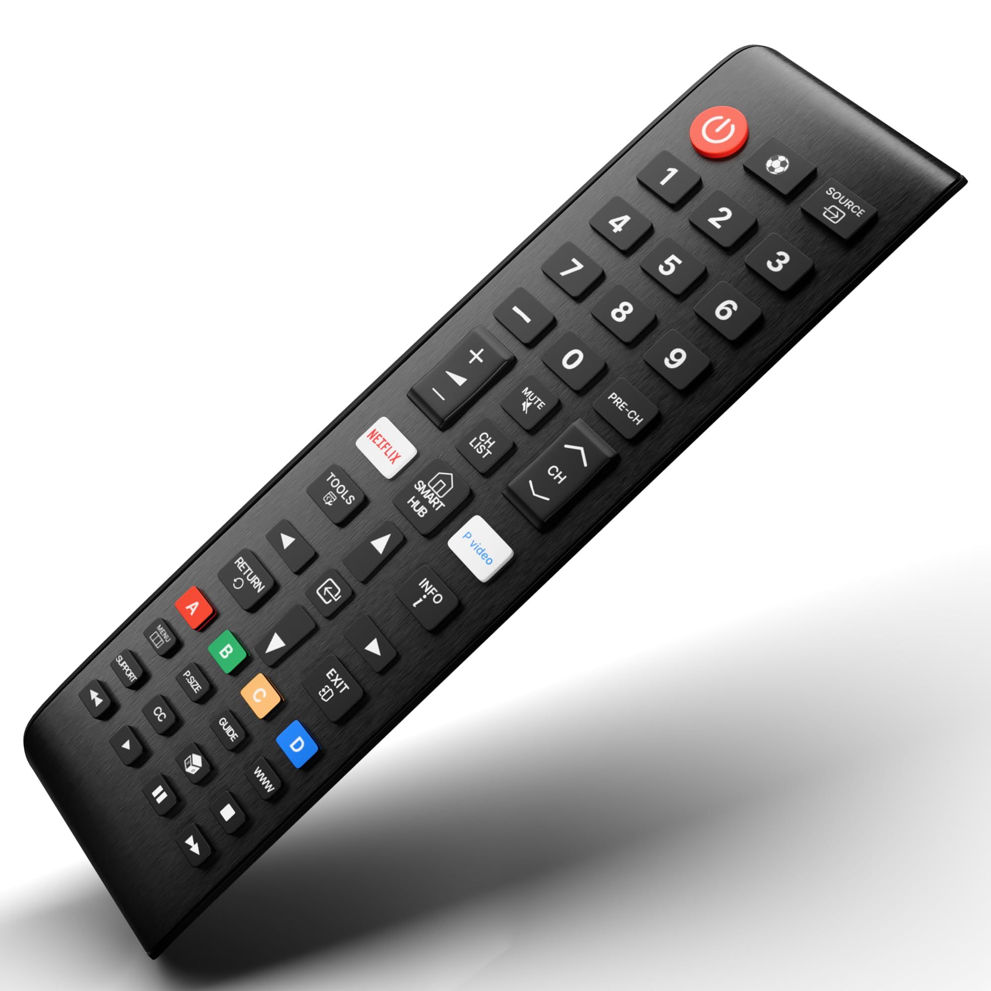 ZdalaMit Original Remote Control Compatible with Samsung tv Remote Control Universal Suitable for LCD LED OLED QLED UHD HD Plasma 3D Smart Hub Television with Hotkeys Black