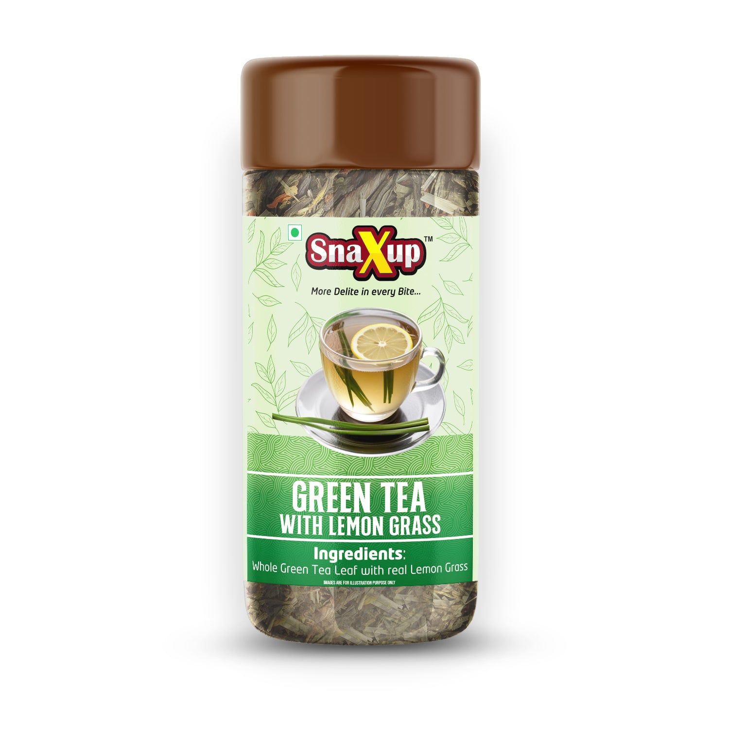 SnaXup Green Tea With Lemon Grass Tea 50Gm
