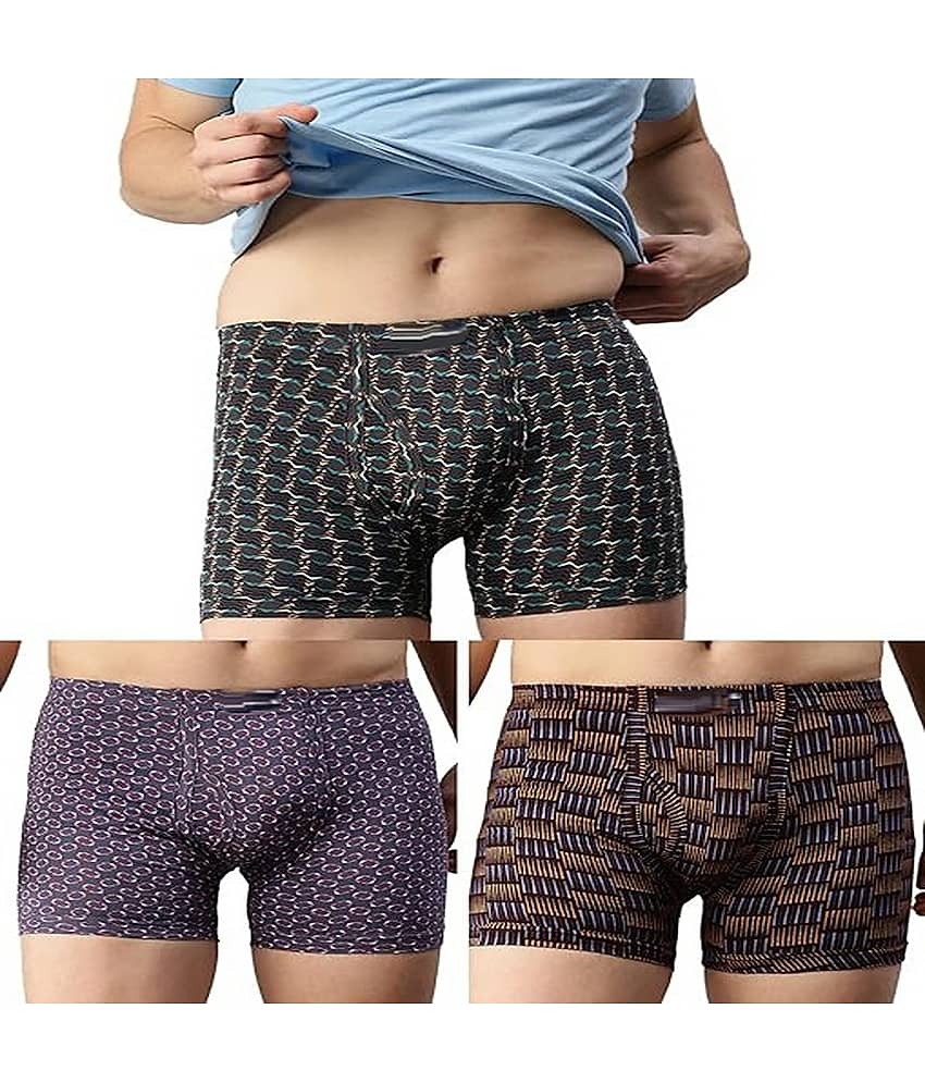 CAVENDRES Pack of 3 Nylon Trunks For Men's ( Multicolor )