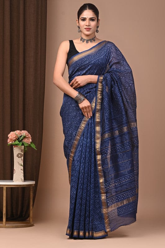 MAHESHWARI SILK BAGRU PRINT SAREE