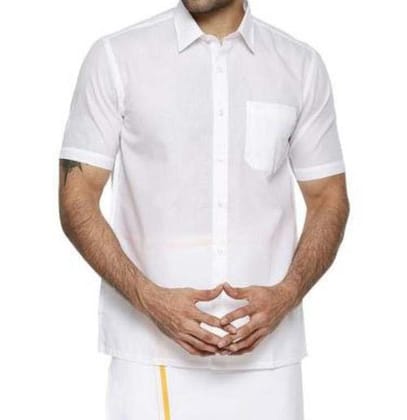 Cotton White Half Shirt
