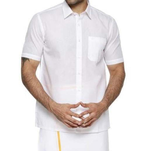 Cotton White Half Shirt