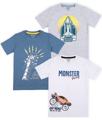 J&JP Pack of 1 Boys Cotton Blend T-Shirt ( Multi Color )