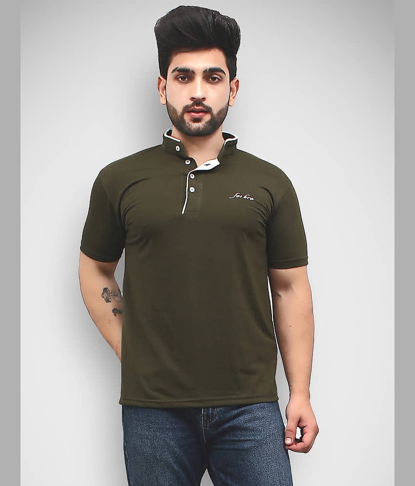 Forbro - Olive Green Cotton Blend Regular Fit Men's T-Shirt ( Pack of 1 )