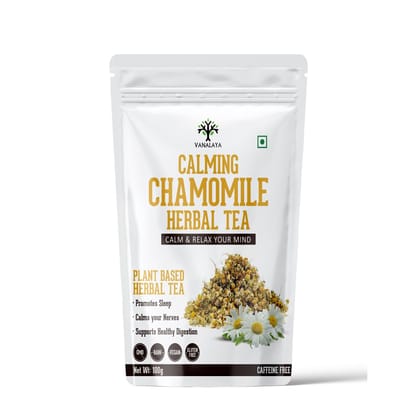 Calming Chamomile Herbal Tea From dried Chamomile Flowers for Sleep 100gm Calming Chamomile Herbal Tea From dried Chamomile Flowers for Sleep 100gm