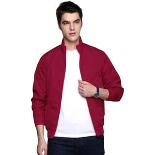 Fashlook Bomber Solid Full Sleeve Maroon Jacket for Men | Stylish and Comfortable Winter Outerwear