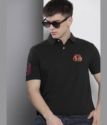 Merriment Pack of 1 Cotton Blend Regular Fit Embroidered Half Sleeves Men's Polo T Shirt ( Orange )