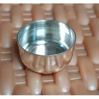 ASTRO-D 999 Pure Silver Bowl ,Temple Accessories. 8 GM (LADO GOPAL TILK BOWL.)., (Clear, Silver)