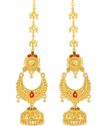 Vighnaharta Traditional wear Gold Plated Screw back alloy Kanchain Earring for Women and Girls ( Pack of 1 pair Kanchain Earring) {VFJ1371ERG}