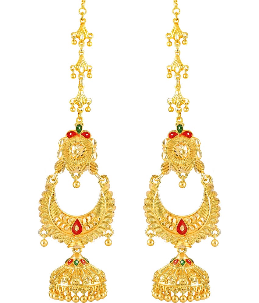 Vighnaharta Traditional wear Gold Plated Screw back alloy Kanchain Earring for Women and Girls ( Pack of 1 pair Kanchain Earring) {VFJ1371ERG}