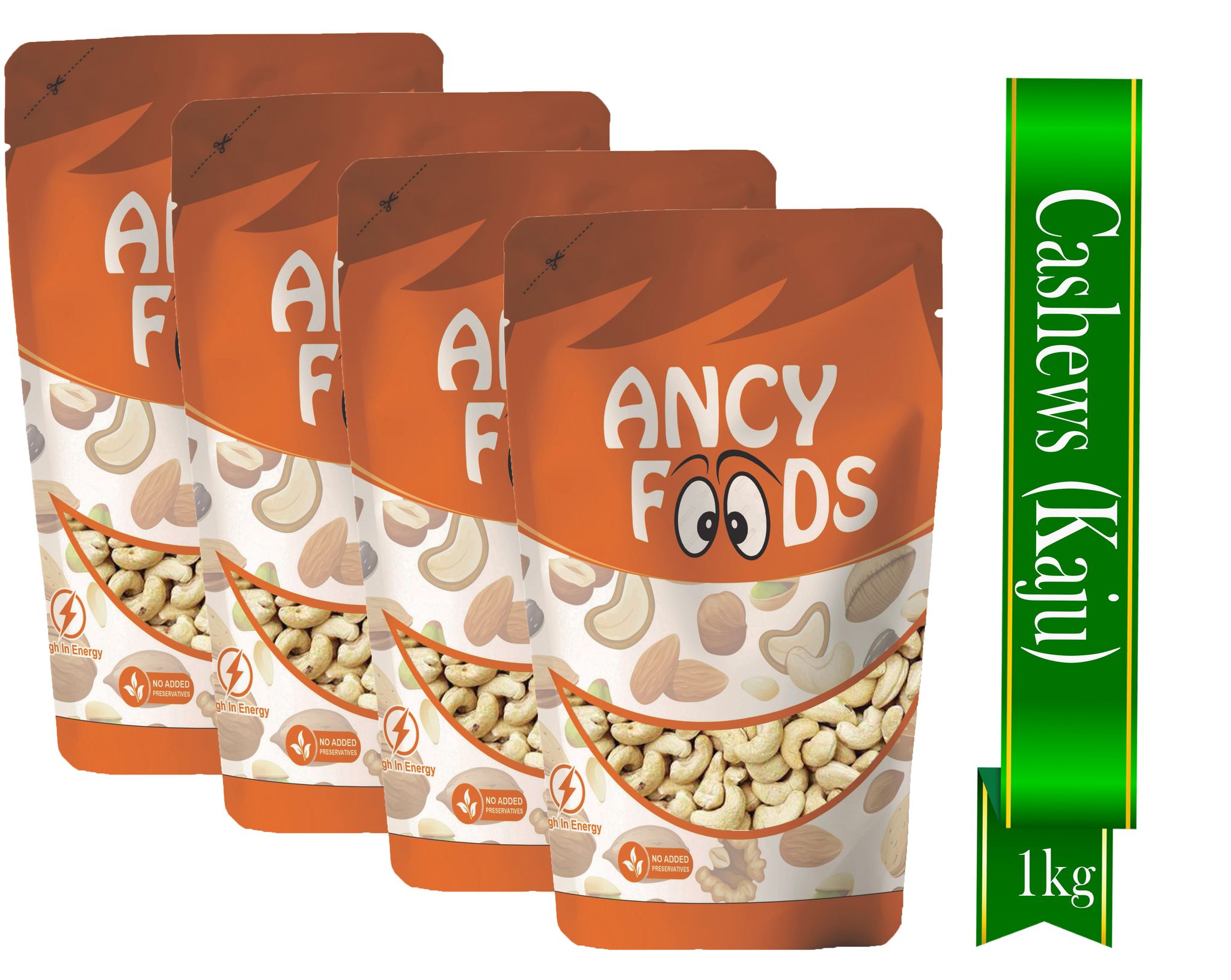 Ancy Kaju (Cashew) 1000 Grams (250 Grams X 4) for All Ages | High in Protein and Boosts Energy and Build Immunity | Healthy Nutritious Cashew Nut | Delicious Vegan & Crunchy Kaju Nut for Cook