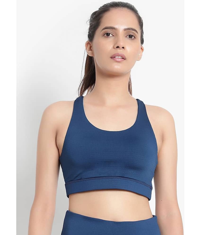 Wearjukebox - Blue Polyester Lightly Padded Women's Sports Bra ( Pack of 1 )