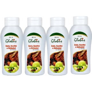 Globus Remedies Amla Reetha Shikakai Shampoo - 200 ml, Set of 4