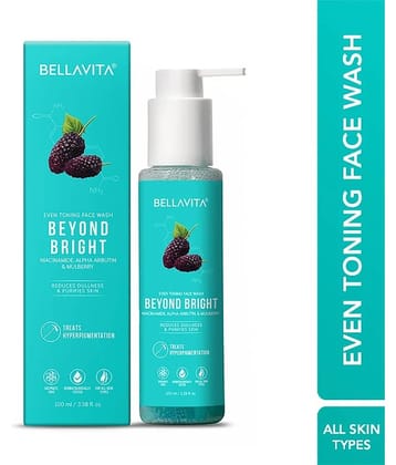 Bella Vita Organic Beyond Bright Face Wash Niacinamide & Mulberry Treats Pigmentation Repairs Skin Barrier Ph Balanced Non-Irritating Unisex 100 Ml