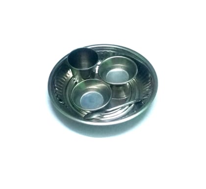 Nawani Stainless Steel Pooja thali Set for Home, Diameter - 15 cm