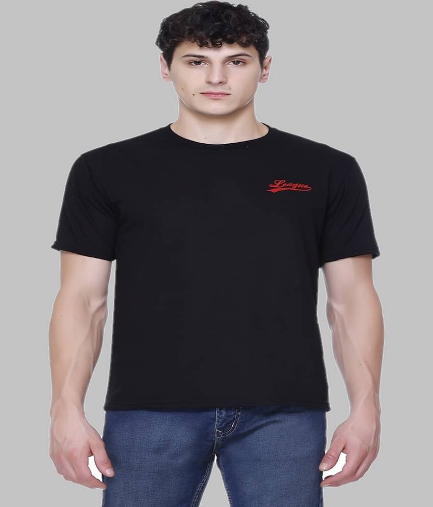 HVBK Pack of 1 Cotton Blend Regular Fit Men's T-Shirt ( Black )