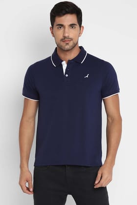 Polo Collar Half Sleeves T-Shirt for Men - Navy Blue-M / Navy Blue