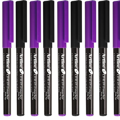Artline CDR/DVD Marker Black Pack of 10 X 3 Packs, Purple Pack of 10 X 2 Packs (50 DVD's Markers) | On Multiple Surface: Metal, Plastic/OHP, Glass/Porcelain & Carton