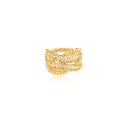 Sand Dunes Pavé 18K Gold Plated Ring