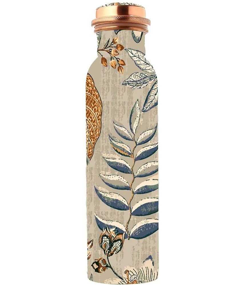 Gluman Natura Printed Copper Cream Water Bottle 950 mL ( Set of 1 )
