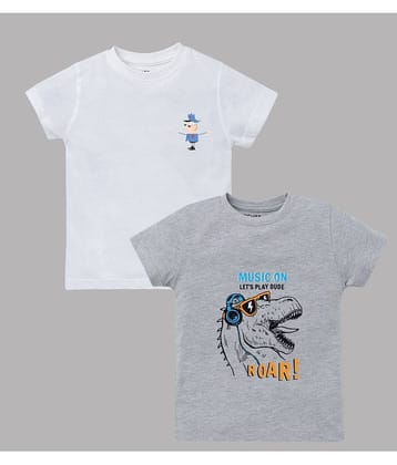 ETCHED DESIGN Pack of 1 Boys Cotton T-Shirt ( Multicolor )