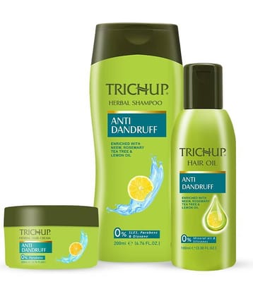 Trichup Scalp Nourishment Kit (Anti-Dandruff Oil 100 mL, Anti-Dandruff Shampoo 200 mL, Anti-Dandruff Cream 200 mL) Pack of 3