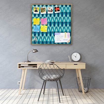 Crystal Triangle Bulletin Board Notice Pin Board Soft Board | Framed-Antique Gold Frame / 12 x 12 inch (30 x 30 cms)