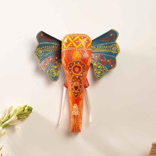 Wooden Elephant Wall Decor | Ethnic Wooden Wall Art | Symbol of Strength & Wisdom | Wall Hanging for Home,