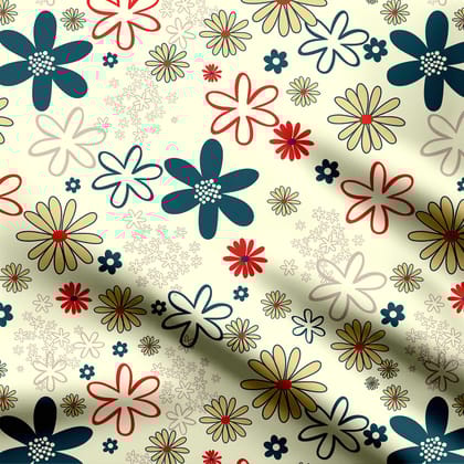 Retro Floral Pattern 001 Print Fabric-Pashmina