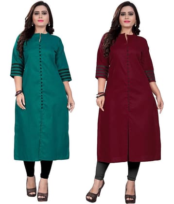 Shagun Multicolor Cotton Front Slit Kurti
