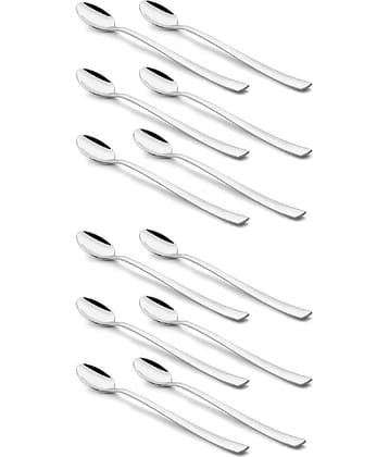 Dynore 12 Pcs Stainless Steel Silver Soda Spoon