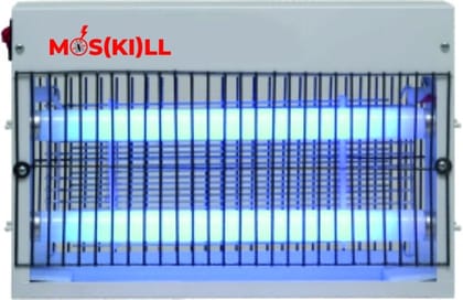 MOSKIKILL MKZ125F 20W Indoor Electronic Insect Killer Machine (White, 500 Sq. Ft Coverage) | UV/A Tube Zapper | Home & Commercial Use