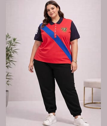 AUSTIVO Women T-Shirt With Trousers Co-Ord Set ( Red )