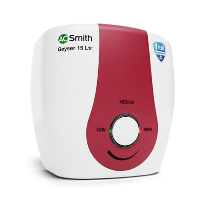 AO Smith Geyser 15 Ltr with 3KW Element with 5 Star BEE Rating | 33% Faster Heating | Blue Diamond Glass-Lined Tank for 2X Corrosion Resistance | 7 Yr Tank, 2 Yr Comprehensive Warranty | SGS-GREEN-015 AO Smith Geyser 15 Ltr with 3KW Element with 5 Star B