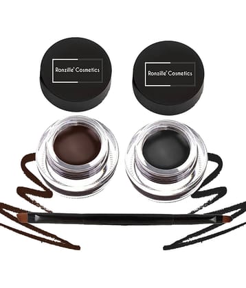 Ronzille Gel Kajal black brown with brush