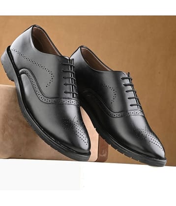 John Karsun Black Men's Brogue Formal Shoes