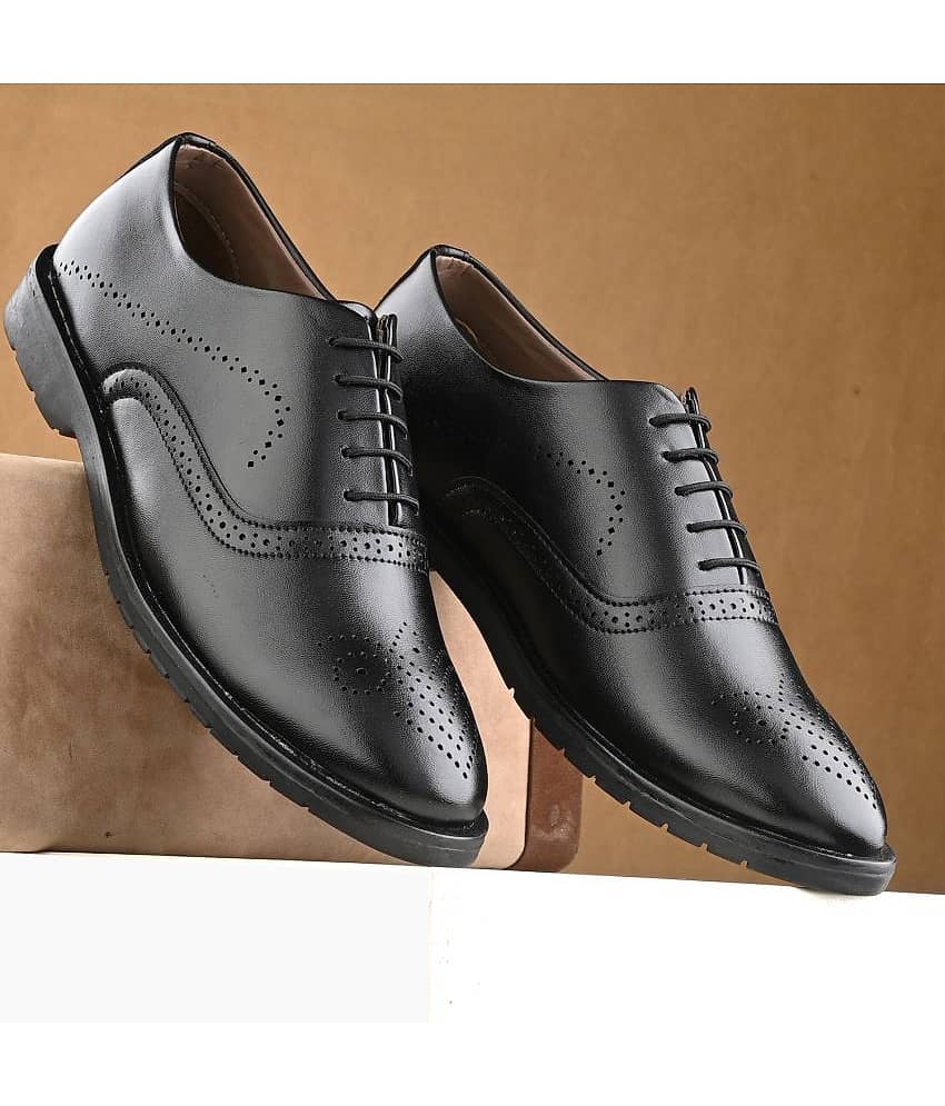 John Karsun Black Men's Brogue Formal Shoes