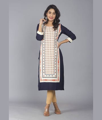 Frionkandy Navy Rayon Straight Kurti