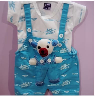 Boys Dungarees with cute teddy embossed, Kids Dungaree for Summer, Kids Clothing Set for Summer, Kids Clothing Set, Dungaree for Kids