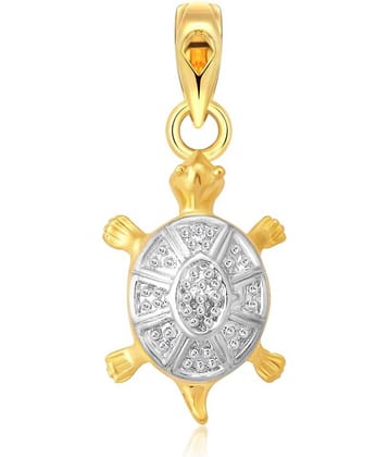 Vighnaharta Lucky Turtle Gold and Rhodium Plated Pendant