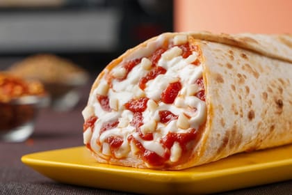 Baked Margherita Pizza Wrap (Non-Spicy). Baked Margherita Pizza Wrap (Non-Spicy).