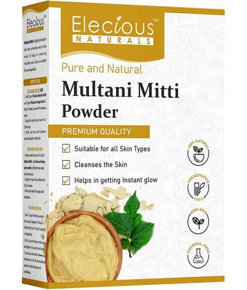 Elecious 100% Natural Multani Mitti powder for Face, Skin and Hair Fuller's Earth (200 Grams)
