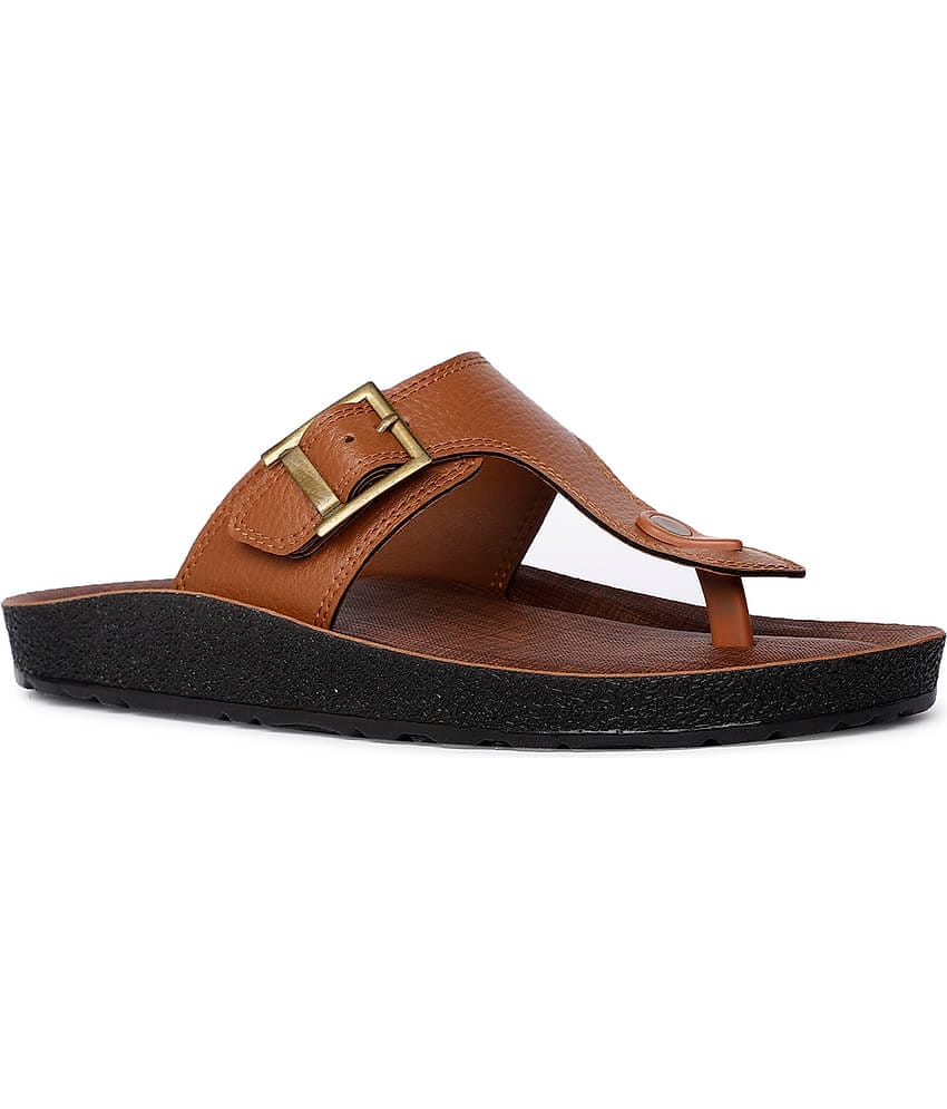 Bata Brown Men's Thong Flip Flop