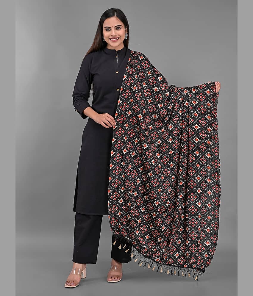 Apratim - Black Silk Women's Dupatta - ( Pack of 1 )