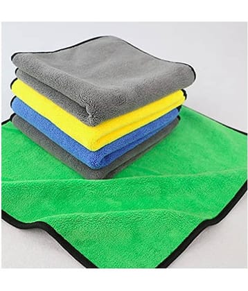 INGENS Microfiber Cloth for Car Cleaning and Detailing, Dual Sided, Extra Thick Plush Microfiber Towel Lint-Free(Pack of 5), Multicolor 650 GSM, 40cm x 40cm&nbsp;…