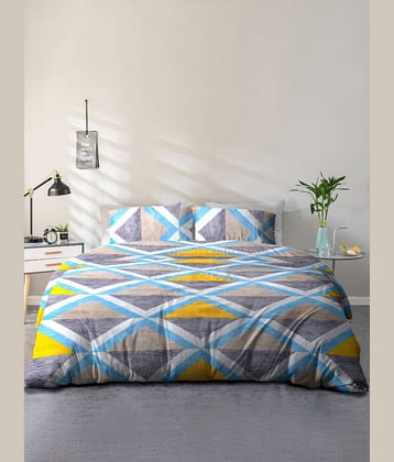 Cortina Cotton 1 Double Queen Bedsheet with 2 Pillow Covers ( Gray )