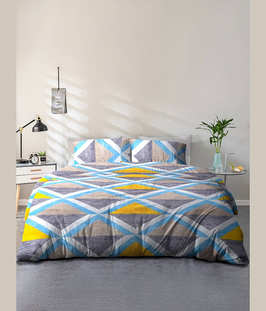 Cortina Cotton 1 Double Queen Bedsheet with 2 Pillow Covers ( Gray )