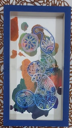 Kalakrishta Multicolor Abstract Serving Tray